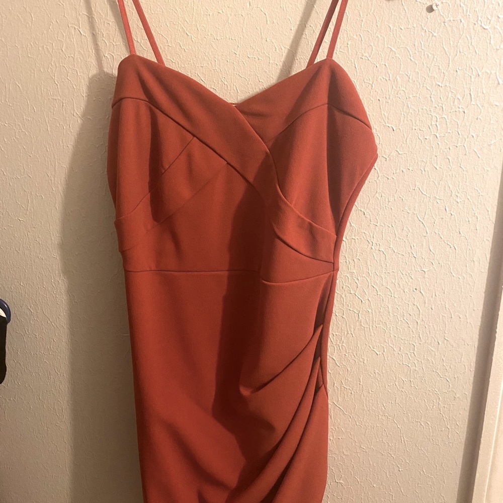 rusty orange dress